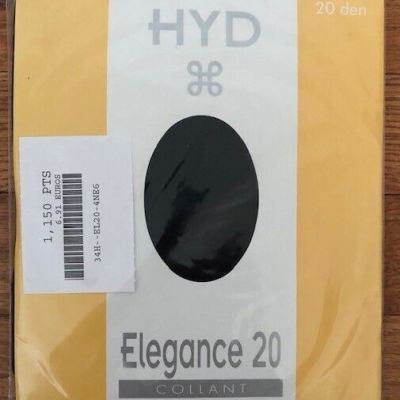 Vintage NOS Sealed HYD Elegance 20 Collant Denier Matt Opaque Black Tights TG.04